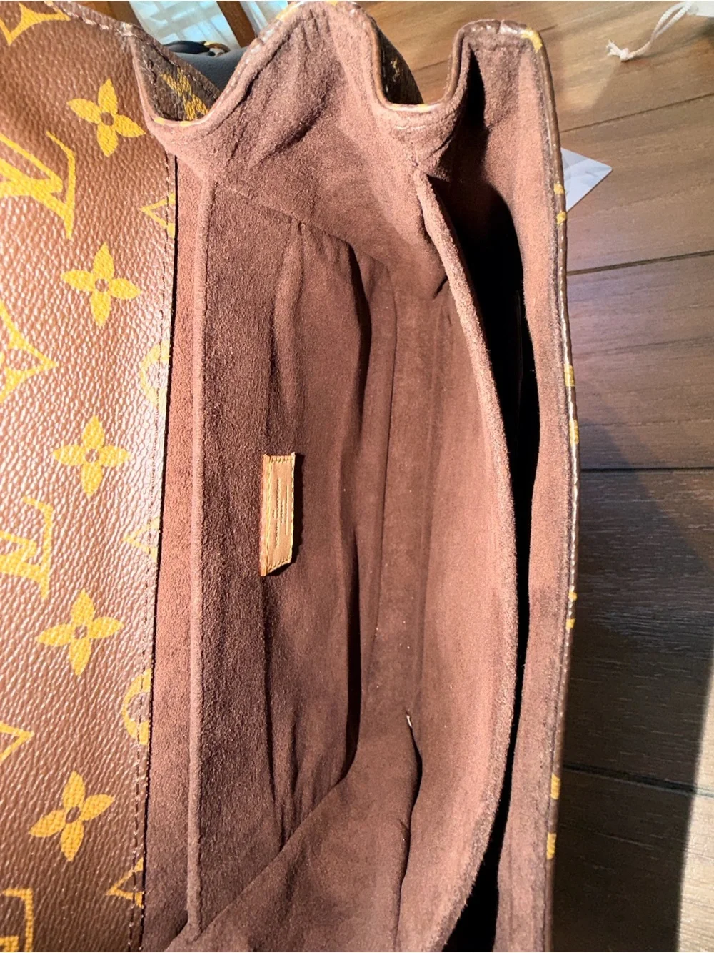 Louis Vuitton Brown Monogram Crossbody Bag with Gold Hardware